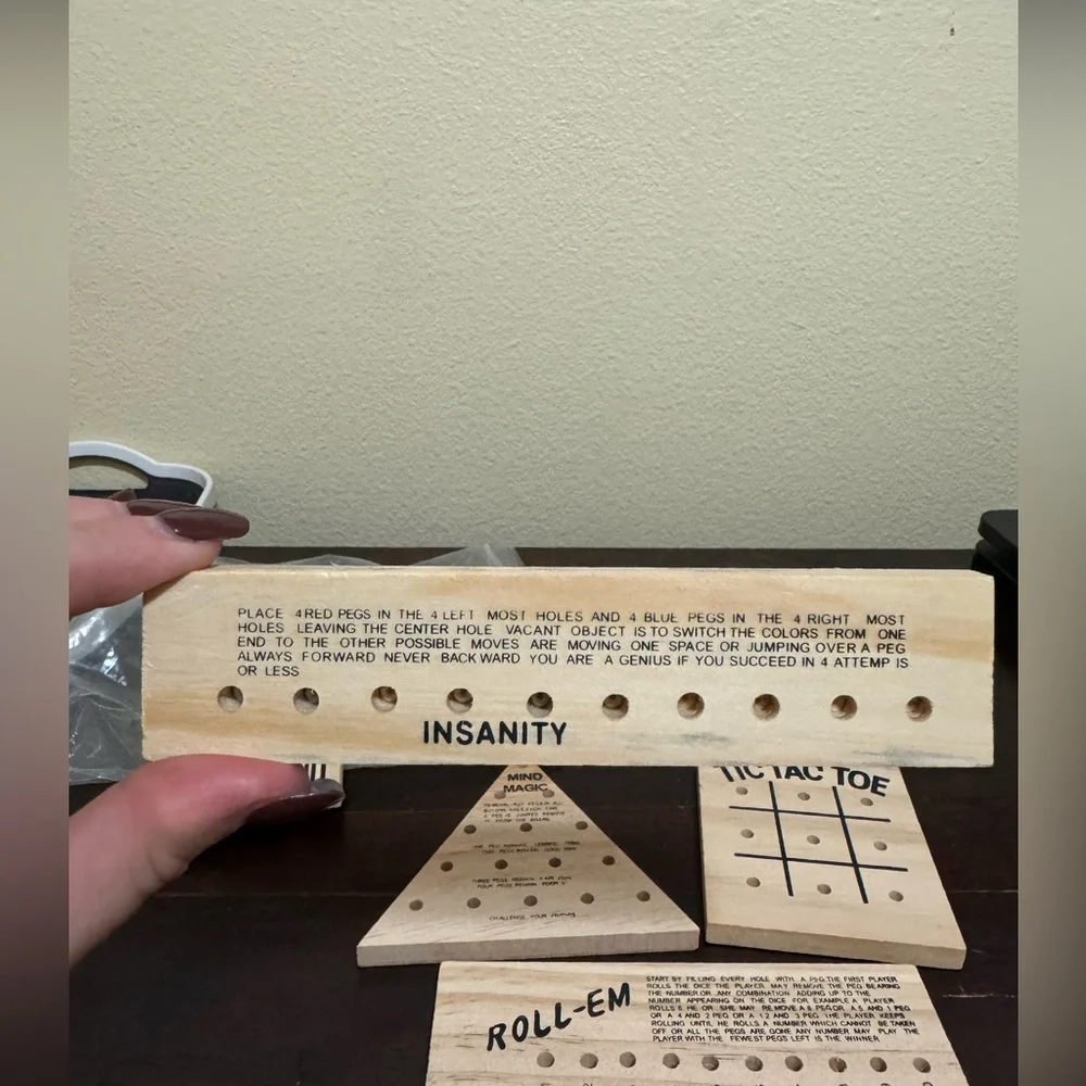6 Wooden Peg Games Dice Games Set Of 6